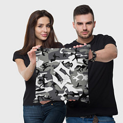 Подушка квадратная Камуфляж Sabaton, цвет: 3D-принт — фото 2