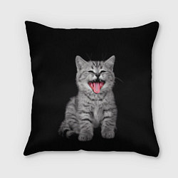 Подушка квадратная Кричащий кот, цвет: 3D-принт