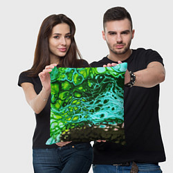 Подушка квадратная Кислотные разводы краски, цвет: 3D-принт — фото 2
