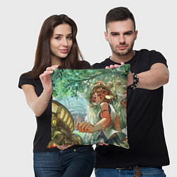 Подушка квадратная Гибли, цвет: 3D-принт — фото 2