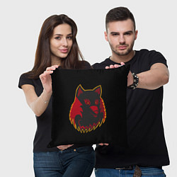 Подушка квадратная Wolf Logo, цвет: 3D-принт — фото 2