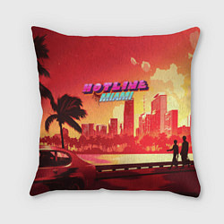 Подушка квадратная HOTLINE MIAMI, цвет: 3D-принт