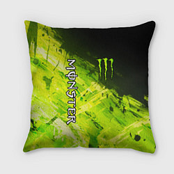 Подушка квадратная MONSTER ENERGY, цвет: 3D-принт