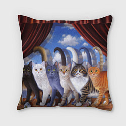 Подушка квадратная Коты, цвет: 3D-принт