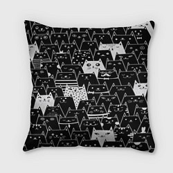 Подушка квадратная КОТЫ BLACK, цвет: 3D-принт