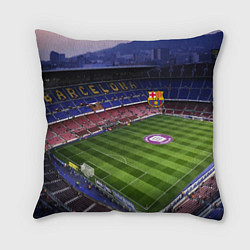 Подушка квадратная FC BARCELONA, цвет: 3D-принт