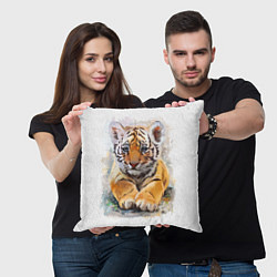 Подушка квадратная Tiger Art, цвет: 3D-принт — фото 2