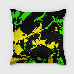 Подушка квадратная Желто-зеленый, цвет: 3D-принт