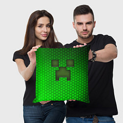 Подушка квадратная Крипер из игры Minecraft, цвет: 3D-принт — фото 2