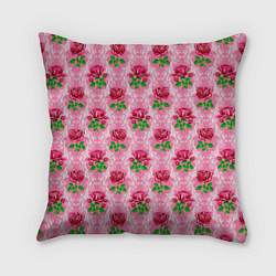 Подушка квадратная Декор из нежных роз, цвет: 3D-принт