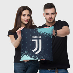 Подушка квадратная JUVENTUS ЮВЕНТУС, цвет: 3D-принт — фото 2