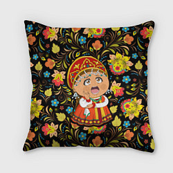 Подушка квадратная Русская красавица, цвет: 3D-принт