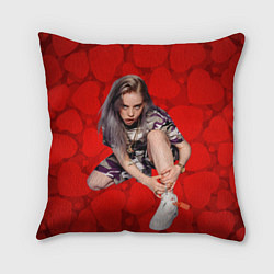 Подушка квадратная Billie Eilish Билли Айлиш, цвет: 3D-принт