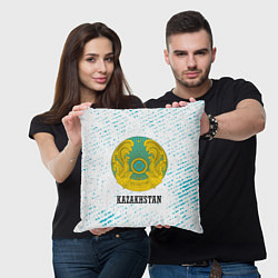 Подушка квадратная KAZAKHSTAN КАЗАХСТАН, цвет: 3D-принт — фото 2