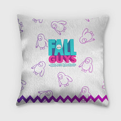 Подушка квадратная Fall Guys, цвет: 3D-принт