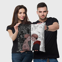 Подушка квадратная Jujutsu Kaisen Сукуна х Юдзи, цвет: 3D-принт — фото 2