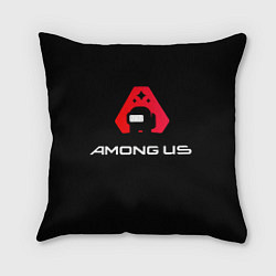 Подушка квадратная Among Us Логотип, цвет: 3D-принт
