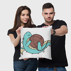 Подушка квадратная Маленький дракончик, цвет: 3D-принт — фото 2