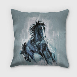Подушка квадратная Нарисованный конь, цвет: 3D-принт