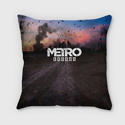 Подушка квадратная Metro Exodus, цвет: 3D-принт