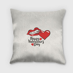 Подушка квадратная Happy Valentines Day, цвет: 3D-принт