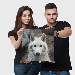 Подушка квадратная Волк, цвет: 3D-принт — фото 2