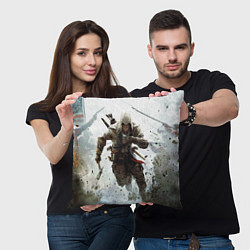 Подушка квадратная Assassin’s Creed 3, цвет: 3D-принт — фото 2