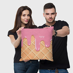 Подушка квадратная Мороженое Рожок, цвет: 3D-принт — фото 2
