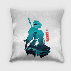 Подушка квадратная NIER AUTOMATA 2B, цвет: 3D-принт