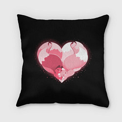 Подушка квадратная Лисы в форме серца, цвет: 3D-принт