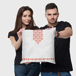 Подушка квадратная Белорусская вышиванка, цвет: 3D-принт — фото 2