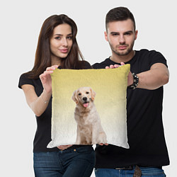 Подушка квадратная Лабрадор ретривер пес, цвет: 3D-принт — фото 2