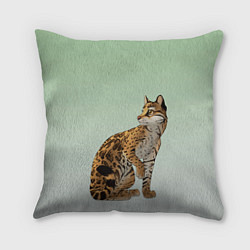 Подушка квадратная Дикий кот оцелот, цвет: 3D-принт