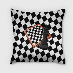 Подушка квадратная Шахматы, цвет: 3D-принт
