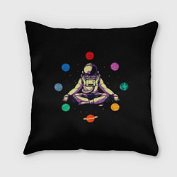 Подушка квадратная Космическая Йога Космонавт, цвет: 3D-принт