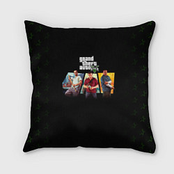 Подушка квадратная Grand Theft Auto V персонажи, цвет: 3D-принт
