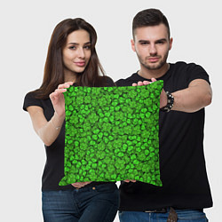 Подушка квадратная Зелёный клевер, цвет: 3D-принт — фото 2