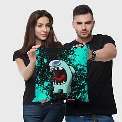 Подушка квадратная AMONG US АМОНГ АС, цвет: 3D-принт — фото 2