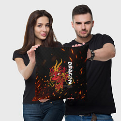 Подушка квадратная Dragon Огненный дракон, цвет: 3D-принт — фото 2