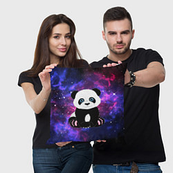 Подушка квадратная Space Panda, цвет: 3D-принт — фото 2