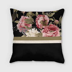 Подушка квадратная Розы, цвет: 3D-принт