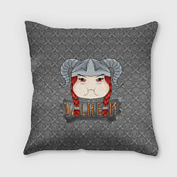 Подушка квадратная Valheim рыжая девушка викинг, цвет: 3D-принт