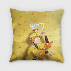 Подушка квадратная Zenitsu Agatsuma Kimetsu no Yaiba, цвет: 3D-принт