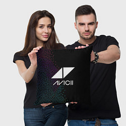 Подушка квадратная AVICII RAIBOW STYLE, цвет: 3D-принт — фото 2