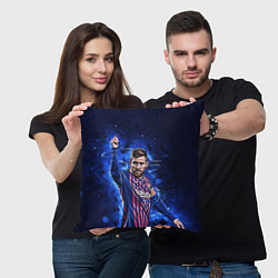 Подушка квадратная Lionel Messi Barcelona 10, цвет: 3D-принт — фото 2