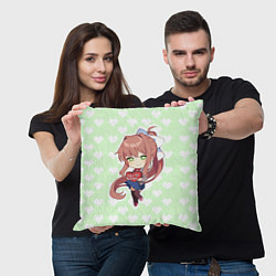 Подушка квадратная Chibi Monika, цвет: 3D-принт — фото 2