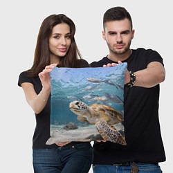 Подушка квадратная Морская черепаха, цвет: 3D-принт — фото 2
