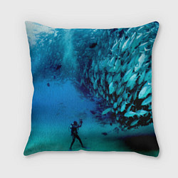 Подушка квадратная Фото дайвинг, цвет: 3D-принт
