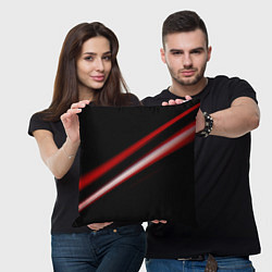 Подушка квадратная Красная линия, цвет: 3D-принт — фото 2