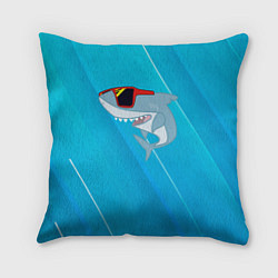 Подушка квадратная Акула в очках, цвет: 3D-принт